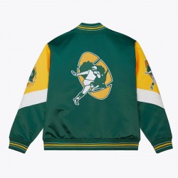Green Bay Packers Throw It Back Heavyweight Satin Jacket Green Bay Packers Throw It Back Heavyweight Satin Jacket