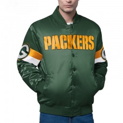 Green Bay Packers Triple Option Varsity Satin Jacket
