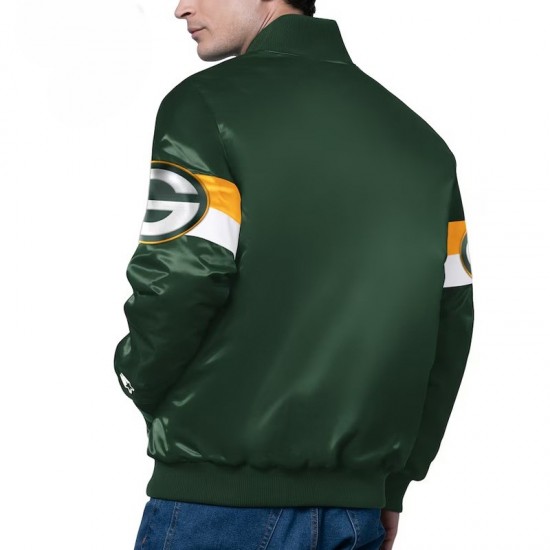 Green Bay Packers Triple Option Varsity Satin Jacket