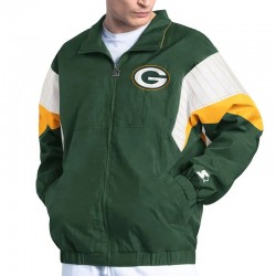 Green Bay Packers Yard Line Green Full-Zip Jacket Green Bay Packers Yard Line Green Full-Zip Jacket