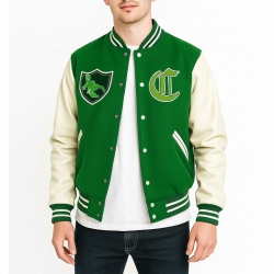 GTA 5 Franklin Adamim Green and White Varsity Jacket GTA 5 Franklin Adamim Green and White Varsity Jacket