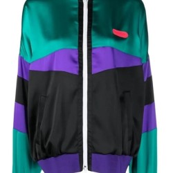 Gwen Stefani Colourblock Satin Bomber Jacket Gwen Stefani Colourblock Satin Bomber Jacket