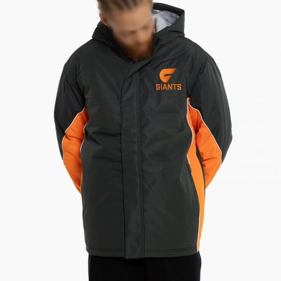 GWS Giants Stadium Black and Orange Hooded Jacket GWS Giants Stadium Black and Orange Hooded Jacket