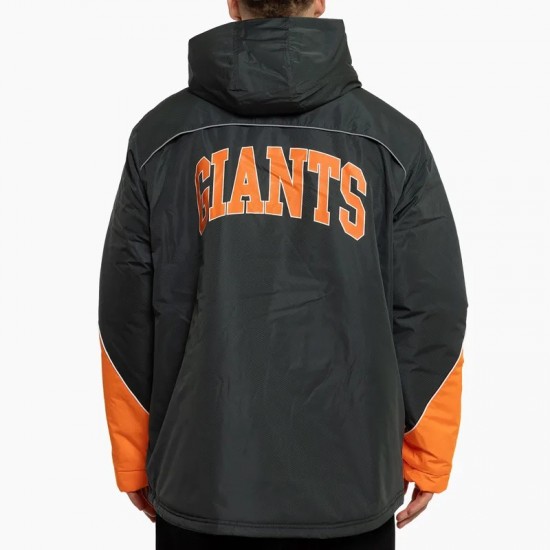 GWS Giants Stadium Black and Orange Hooded Jacket GWS Giants Stadium Black and Orange Hooded Jacket