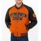 Halloween Pumpkin Crew Black and Orange Varsity Jacket