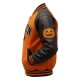Halloween Pumpkin Crew Black and Orange Varsity Jacket