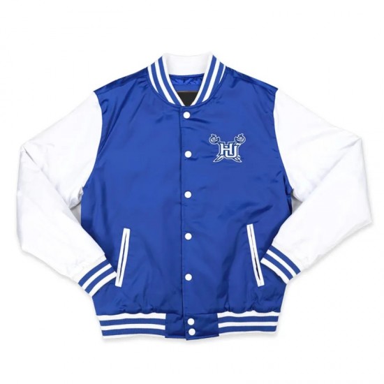 Hampton University Royal and White Baseball Jacket Hampton University Royal and White Baseball Jacket