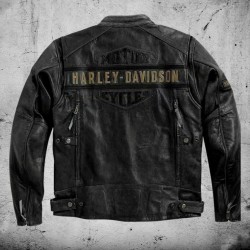 Harley Davidson Distressed Leather Men's Biker Jacket Harley Davidson Distressed Leather Men's Biker Jacket