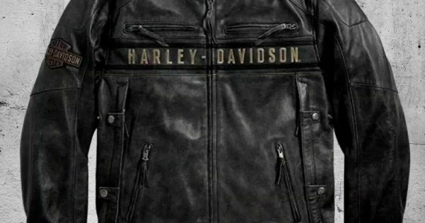 distressed leather harley davidson jacket
