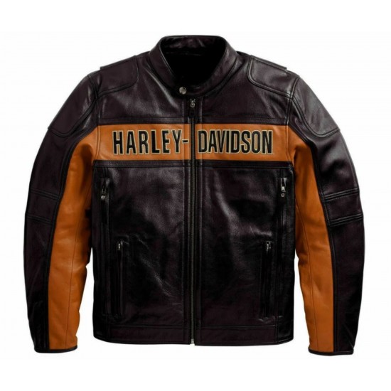 Harley Davidson Distressed Biker Leather Jacket
