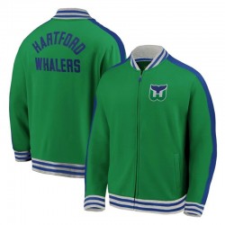 Hartford Whalers Full-Zip Green Track Fleece Jacket