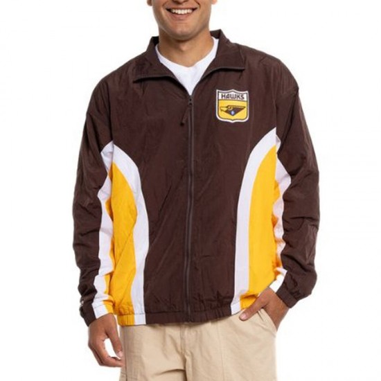 Hawks Brown Retro Track Jacket – Hawthorn Team Style Hawks Brown Retro Track Jacket – Hawthorn Team Style