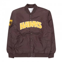 Hawthorn Hawks Brown Bomber Full Snap Jacket Hawthorn Hawks Brown Bomber Full Snap Jacket