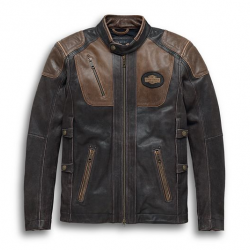 Harley Davidson Triple Vent System Brown Leather Jacket