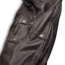 Harley Davidson Triple Vent System Brown Leather Jacket