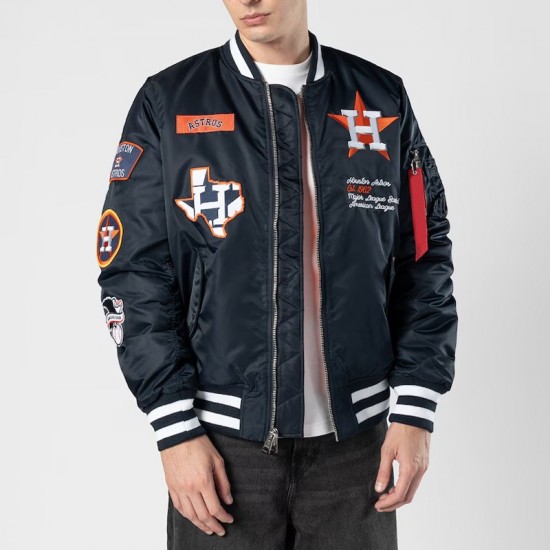 Houston Astros Full-Zip Navy Bomber Jacket
