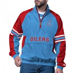 Houston Oilers Prospect Light Blue Jacket - Half-Zip Pullover
