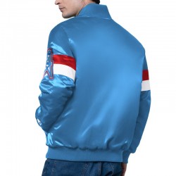Houston Oilers Triple Option Varsity Satin Jacket Houston Oilers Triple Option Varsity Satin Jacket