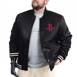 Houston Rockets Adaptive Bold Logo Varsity Satin Jacket