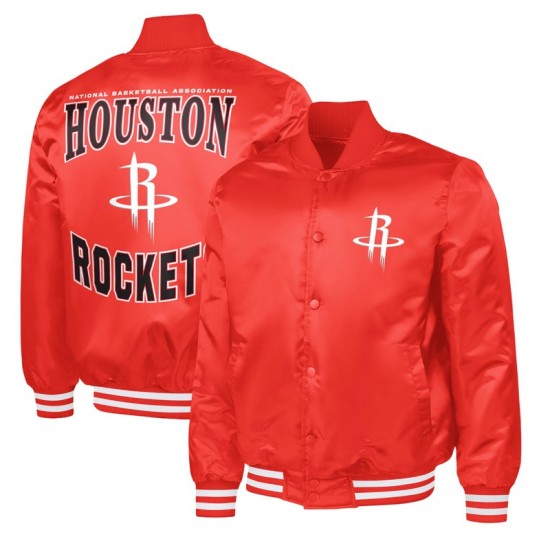 Houston Rockets Adaptive Bold Logo Varsity Satin Jacket
