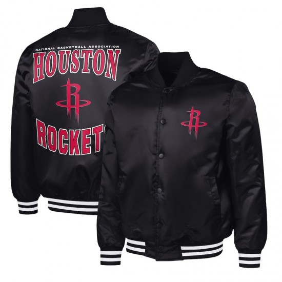 Houston Rockets Adaptive Bold Logo Varsity Satin Jacket