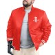 Houston Rockets Adaptive Bold Logo Varsity Satin Jacket Houston Rockets Adaptive Bold Logo Varsity Satin Jacket