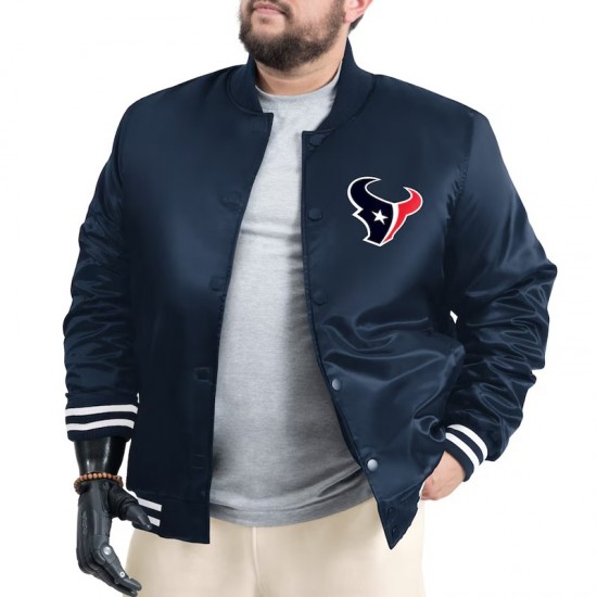 Houston Texans Adaptive Team Graphic Varsity Satin Jacket Houston Texans Adaptive Team Graphic Varsity Satin Jacket
