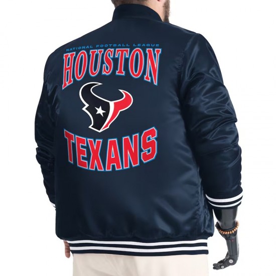 Houston Texans Adaptive Team Graphic Varsity Satin Jacket