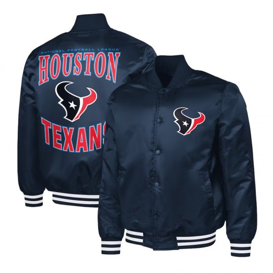Houston Texans Adaptive Team Graphic Varsity Satin Jacket