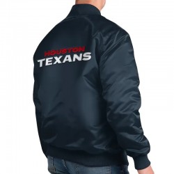 Houston Texans Exclusive Navy Varsity Satin Jacket Houston Texans Exclusive Navy Varsity Satin Jacket