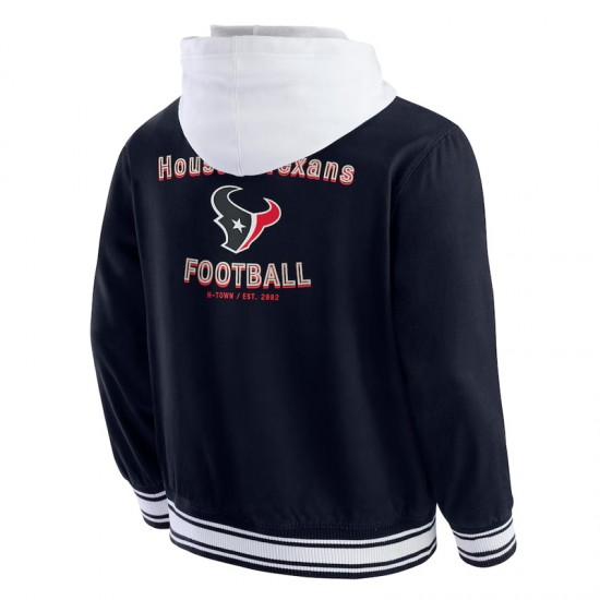 Houston Texans Navy Cotton Hooded Jacket Houston Texans Navy Cotton Hooded Jacket