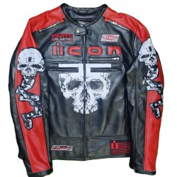Icon Motorhead Skull Black Biker Leather Jacket for Men's Icon Motorhead Skull Black Biker Leather Jacket for Men's
