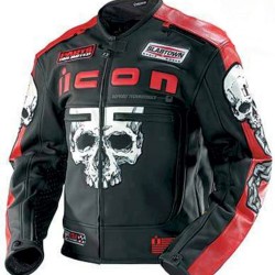 Icon Motorhead Skull Black Biker Leather Jacket for Men's Icon Motorhead Skull Black Biker Leather Jacket for Men's