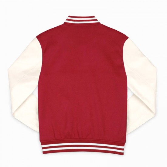 Indiana Hoosiers Crimson and Off White Varsity Jacket Indiana Hoosiers Crimson and Off White Varsity Jacket