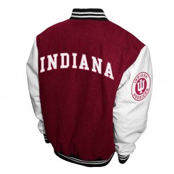 Indiana Hoosiers Graduate Crimson and White Varsity Jacket