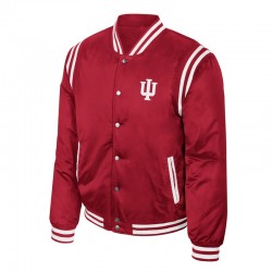 Indiana Hoosiers Teddy Red Varsity Satin Jacket