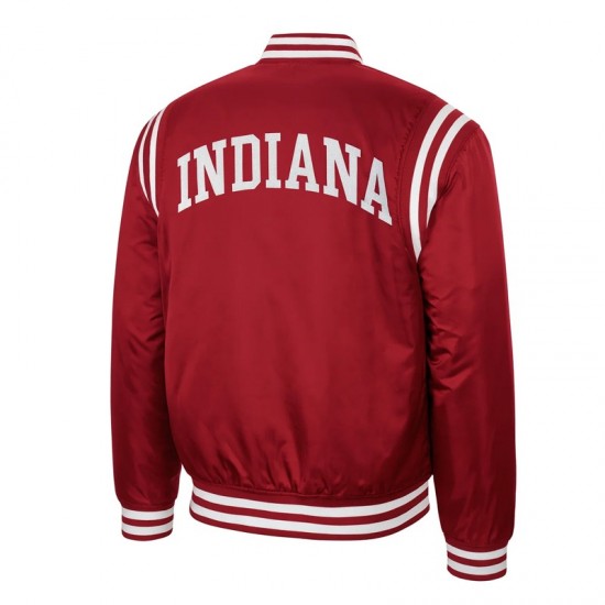 Indiana Hoosiers Teddy Red Varsity Satin Jacket Indiana Hoosiers Teddy Red Varsity Satin Jacket