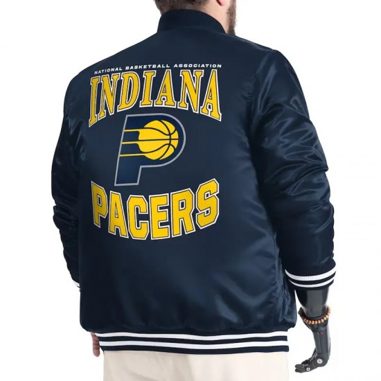 Indiana Pacers Adaptive Bold Logo Varsity Satin Jacket