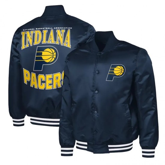 Indiana Pacers Adaptive Bold Logo Varsity Satin Jacket