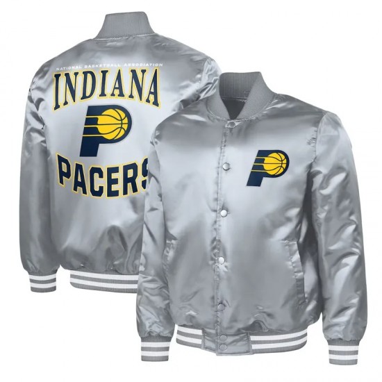 Indiana Pacers Adaptive Bold Logo Varsity Satin Jacket