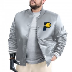 Indiana Pacers Adaptive Bold Logo Varsity Satin Jacket