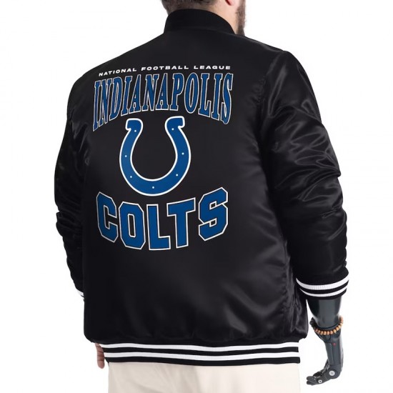 Indianapolis Colts Adaptive Team Graphic Varsity Satin Jacket