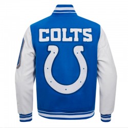 Indianapolis Colts Mashup Rib Varsity Wool/Leather Jacket