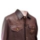 J-Hope Mona Lisa X LV Brown Leather Jacket