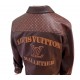 J-Hope Mona Lisa X LV Brown Leather Jacket