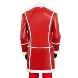 Red One JK Simmons Red Leather Coat Red One JK Simmons Red Leather Coat