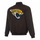 Jacksonville Jaguars Black/Gray Full-Zip Reversible Flight Jacket Jacksonville Jaguars Black/Gray Full-Zip Reversible Flight Jacket