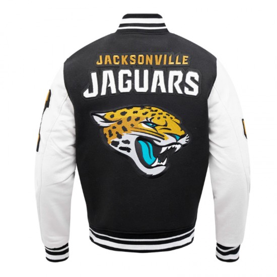 Jacksonville Jaguars Mashup Rib Varsity Wool/Leather Jacket Jacksonville Jaguars Mashup Rib Varsity Wool/Leather Jacket
