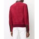Joe Burrow Full-Zip Maroon Suede Leather Jacket Joe Burrow Full-Zip Maroon Suede Leather Jacket