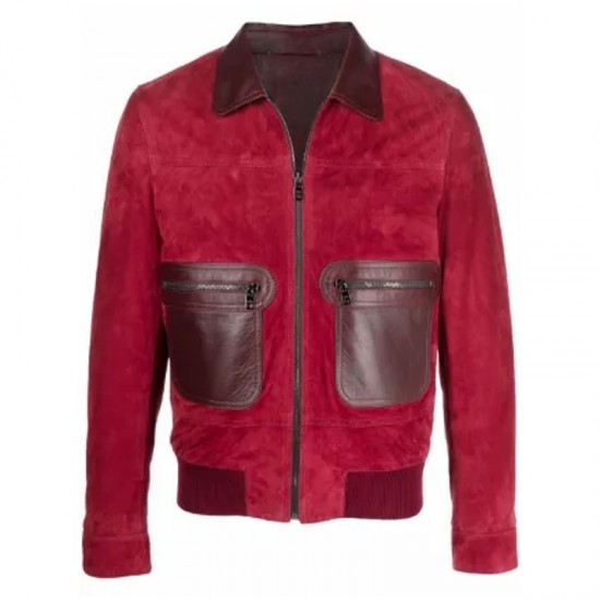 Joe Burrow Full-Zip Maroon Suede Leather Jacket Joe Burrow Full-Zip Maroon Suede Leather Jacket